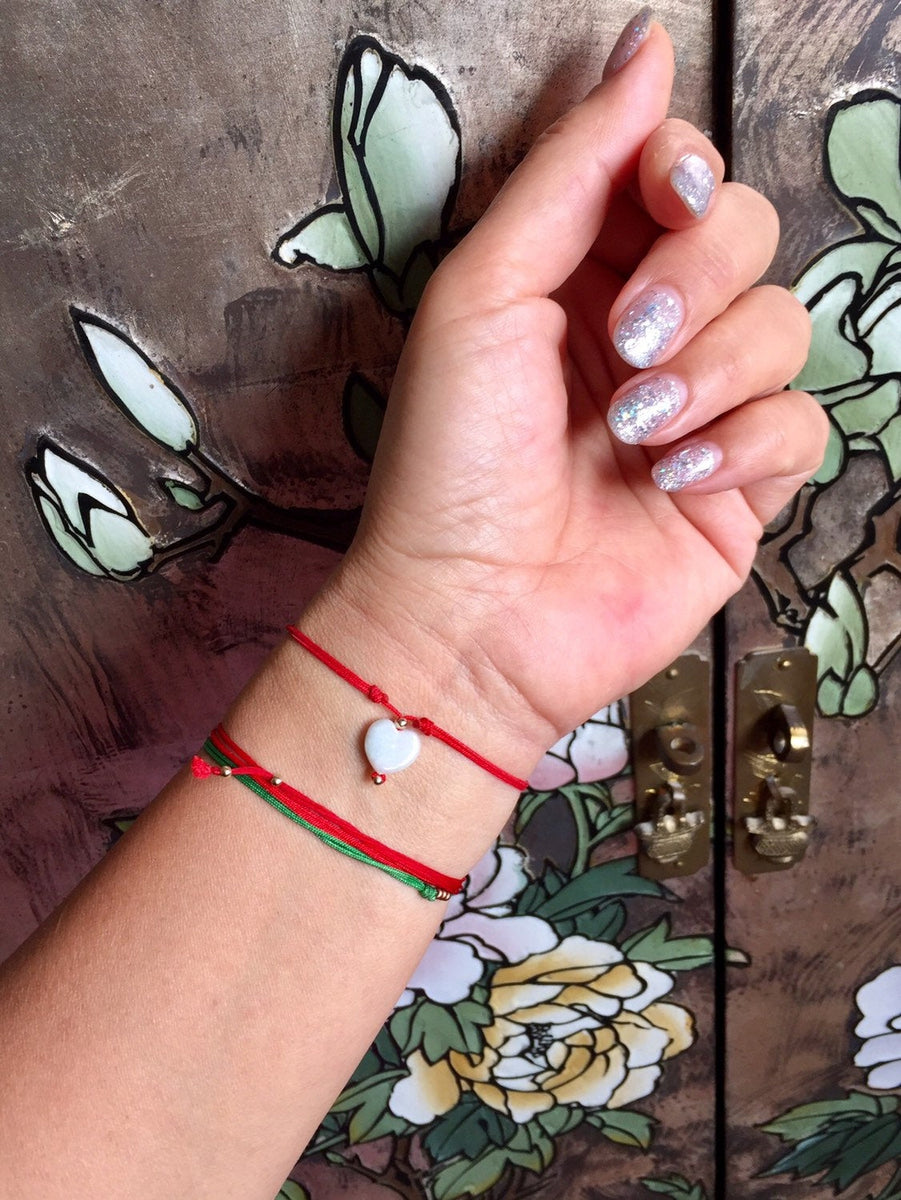 Money Vibes Jade Red String Bracelet | Lunar New Year | Crystal 7-8 (m/lar)
