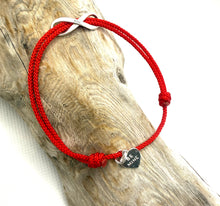 Load image into Gallery viewer, Infinity Be mine Bracelet, Sterling Silver Infinity Charm &amp; Heart Charm Bracelet, Red String Bracelet, Couples Jewelry, Friendship Bracelet.