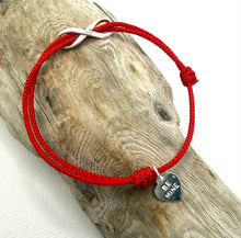 Load image into Gallery viewer, Infinity Be mine Bracelet, Sterling Silver Infinity Charm &amp; Heart Charm Bracelet, Red String Bracelet, Couples Jewelry, Friendship Bracelet.