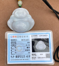 Load image into Gallery viewer, Copy of Copy of Certified Grade A Jadeite Pendant, Large Jadeite Laughing Buddha Pendant, Jadeite Buddha Necklace Lavender Jadeite Buddha, Lucky Jade Buddha