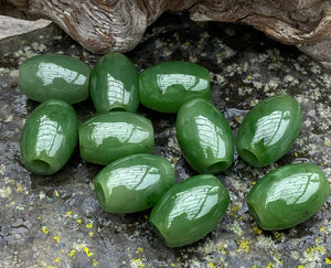 Authentic Natural Canadian Nephrite Jade Pendant, Canadian Jade Barrel Necklace