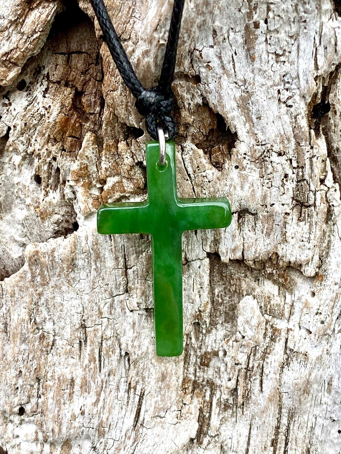 Jade Cross Necklace, Canadian Nephrite Jade, Canadian Jade Cross