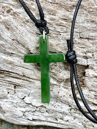 Jade Cross Necklace, Canadian Nephrite Jade, Canadian Jade Cross Pendant, Nephrite Jade Pendant, Green Jade Cross Necklace