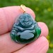 Load image into Gallery viewer, Certified Grade A Jadeite Pendant, Icy Green Jadeite, Laughing Buddha, Jadeite Pendant 18k, Lucky Jade Buddha