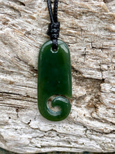 Load image into Gallery viewer, Natural Nephrite Jade, Māori Style Jade Pendant, Jade Fish Hook Pendant, Men&#39;s Jade Necklace, Green Jade Pendant, Jade for boyfriend.