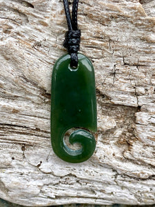 Natural Nephrite Jade, Māori Style Jade Pendant, Jade Fish Hook Pendant, Men's Jade Necklace, Green Jade Pendant, Jade for boyfriend.