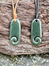 Load image into Gallery viewer, Natural Nephrite Jade, Māori Style Jade Pendant, Jade Fish Hook Pendant, Men&#39;s Jade Necklace, Green Jade Pendant, Jade for boyfriend.