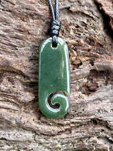 Load image into Gallery viewer, Natural Nephrite Jade, Māori Style Jade Pendant, Jade Fish Hook Pendant, Men&#39;s Jade Necklace, Green Jade Pendant, Jade for boyfriend.