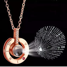 Load image into Gallery viewer, I LOVE YOU in 100 languages Projection Pendant Necklace - Stainless Steel, Fashion Jewelry