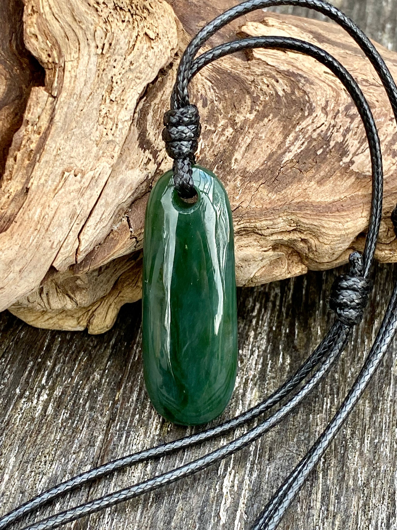 Vintage Natural Carved Jade Necklace
