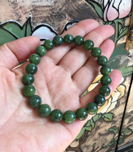 Load image into Gallery viewer, Men&#39;s Bracelet, 10mm Nephrite Jade Bracelet, 100% Authentic Natural Canadian Nephrite Jade Beads