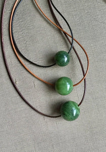 Authentic Natural Canadian Jade, Nephrite Jade Bead, Green Jade Choker Necklace