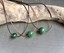 Load image into Gallery viewer, Authentic Natural Canadian Jade, Nephrite Jade Bead, Green Jade Choker Necklace