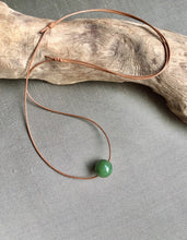 Load image into Gallery viewer, Authentic Natural Canadian Jade, Nephrite Jade Bead, Green Jade Choker Necklace