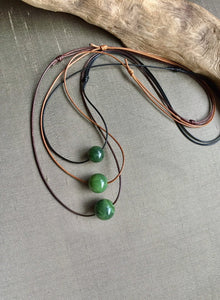 Authentic Natural Canadian Jade, Nephrite Jade Bead, Green Jade Choker Necklace