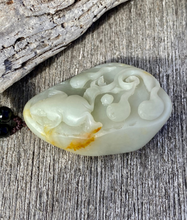 Load image into Gallery viewer, Certified Natural Hand-carved Hetian Nephrite Jade Pendant, Vintage Hetian Jade Pebble, Chinese Nephrite Jade Frogs