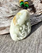 Load image into Gallery viewer, Certified Natural Hand-carved Hetian Nephrite Jade Pendant, Vintage Hetian Jade Pebble, Chinese Nephrite Jade Frogs