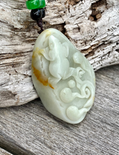 Load image into Gallery viewer, Certified Natural Hand-carved Hetian Nephrite Jade Pendant, Vintage Hetian Jade Pebble, Chinese Nephrite Jade Frogs