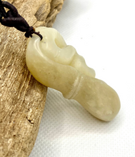 Load image into Gallery viewer, Certified Natural Hand-carved Hetian Nephrite Jade Snake, Vintage Hetian Jade Pebble, Chinese Nephrite Jade Pendant Necklace