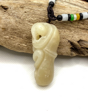 Load image into Gallery viewer, Certified Natural Hand-carved Hetian Nephrite Jade Snake, Vintage Hetian Jade Pebble, Chinese Nephrite Jade Pendant Necklace