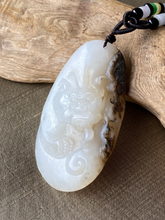 Load image into Gallery viewer, Certified Natural Hand-carved Hetian Nephrite Jade Pendant, Vintage Hetian Jade Pebble, Chinese Nephrite Jade, Lucky Beast