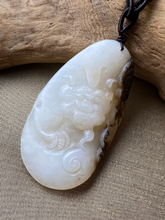 Load image into Gallery viewer, Certified Natural Hand-carved Hetian Nephrite Jade Pendant, Vintage Hetian Jade Pebble, Chinese Nephrite Jade, Lucky Beast