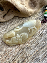 Load image into Gallery viewer, Certified Natural Hand-carved Hetian Nephrite Jade Pendant, Vintage Hetian Jade Pebble, Chinese Nephrite Jade, Hotan Jade