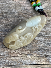 Load image into Gallery viewer, Certified Natural Hand-carved Hetian Nephrite Jade Pendant, Vintage Hetian Jade Pebble, Chinese Nephrite Jade, Hotan Jade