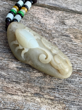 Load image into Gallery viewer, Certified Natural Hand-carved Hetian Nephrite Jade Pendant, Vintage Hetian Jade Pebble, Chinese Nephrite Jade, Hotan Jade