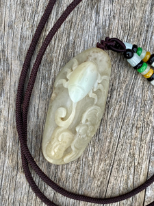 Certified Natural Hand-carved Hetian Nephrite Jade Pendant, Vintage Hetian Jade Pebble, Chinese Nephrite Jade, Hotan Jade