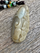 Load image into Gallery viewer, Certified Natural Hand-carved Hetian Nephrite Jade Pendant, Vintage Hetian Jade Pebble, Chinese Nephrite Jade, Hotan Jade