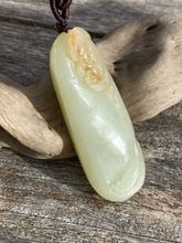 Load image into Gallery viewer, Certified Natural Hand-Carved Hetian Nephrite Jade Pendant, Vintage Hetian Jade Pebble, Chinese Nephrite Jade, Lucky Bat