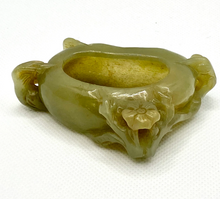 Load image into Gallery viewer, Certified Natural Hand-carved Vintage Hetian Jade Brush Washer, Antique Hetian Jade, Chinese Nephrite Jade Statue, Jewelry holder for rings