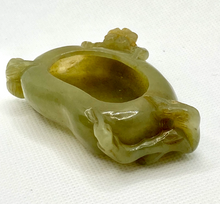 Load image into Gallery viewer, Certified Natural Hand-carved Vintage Hetian Jade Brush Washer, Antique Hetian Jade, Chinese Nephrite Jade Statue, Jewelry holder for rings