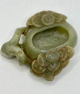 Certified Natural Hand-carved Vintage Hetian Jade Brush Washer, Antique Hetian Jade, Chinese Nephrite Jade Statue, Jewelry holder for rings