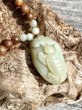 Load image into Gallery viewer, Certified Natural Hand-carved Hetian Nephrite Jade Pendant, Vintage Hetian Jade Pebble, Chinese Nephrite Jade, Jade Turtle &amp; Bat Handheld