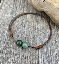 Load image into Gallery viewer, Waterproof Black Cord Bracelet, Jadeite Beads Bracelet, Green Jade Bracelet, Protection Bracelet, Lucky Jade Bracelet