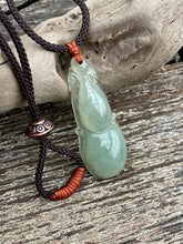 Load image into Gallery viewer, Certified Grade A Jadeite Pendant, Gourd Jadeite Pendant, Jadeite Gourd Pendant Necklace, Good Fortune Wealth Gourd, Lucky Gourd Pendant.