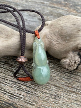 Load image into Gallery viewer, Certified Grade A Jadeite Pendant, Gourd Jadeite Pendant, Jadeite Gourd Pendant Necklace, Good Fortune Wealth Gourd, Lucky Gourd Pendant.