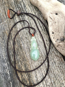 Certified Grade A Jadeite Pendant, Gourd Jadeite Pendant, Jadeite Gourd Pendant Necklace, Good Fortune Wealth Gourd, Lucky Gourd Pendant.