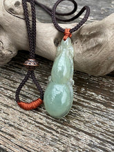 Load image into Gallery viewer, Certified Grade A Jadeite Pendant, Gourd Jadeite Pendant, Jadeite Gourd Pendant Necklace, Good Fortune Wealth Gourd, Lucky Gourd Pendant.