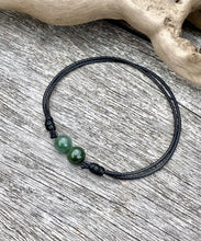 Load image into Gallery viewer, Waterproof Black Cord Bracelet, Jadeite Beads Bracelet, Green Jade Bracelet, Protection Bracelet, Lucky Jade Bracelet