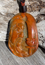 Load image into Gallery viewer, Certified Grade A Jadeite, Genuine Natural Red Jadeite Pendant, Hand Carved Guan yu Jadeite Pendant, Guan Gong Pendant Necklace. Amulet.