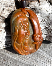 Load image into Gallery viewer, Certified Grade A Jadeite, Genuine Natural Red Jadeite Pendant, Hand Carved Guan yu Jadeite Pendant, Guan Gong Pendant Necklace. Amulet.