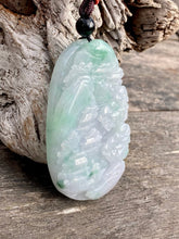 Load image into Gallery viewer, Certified Grade A Jadeite Pendant, Burmese Jadeite Pendant Necklace, Exquisite Hand Carved Landscape Scenery Jadeite