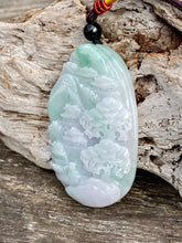 Load image into Gallery viewer, Certified Grade A Jadeite Pendant, Burmese Jadeite Pendant Necklace, Exquisite Hand Carved Landscape Scenery Jadeite