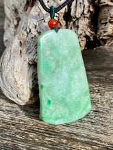 Load image into Gallery viewer, Certified Grade A Jadeite Pendant, Burmese Jadeite Pendant Necklace, Exquisite Hand carved Landscape Scenery Jadeite, Emerald Green Jadeite