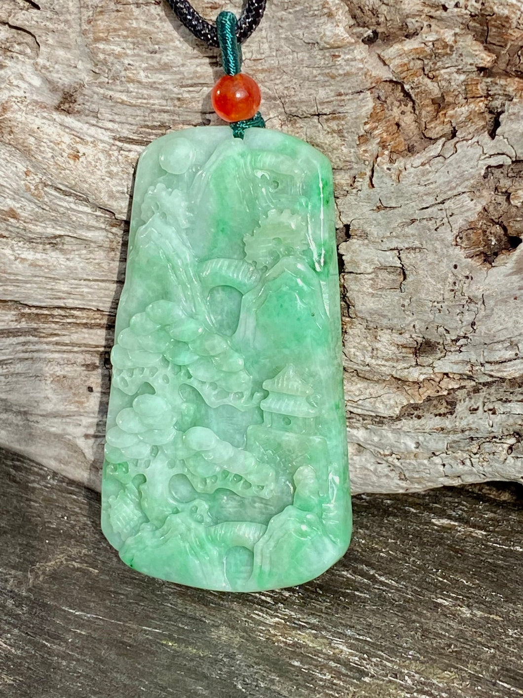 Carved hot sale jade necklace