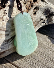 Load image into Gallery viewer, Certified Grade A Jadeite Pendant, Large Jadeite Pendant Necklaces, Emerald Green Jadeite Pendant, Phoenix &amp; Peony.