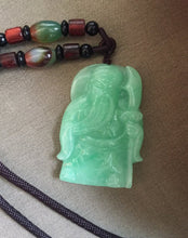 Load image into Gallery viewer, Genuine Untreated Natural Jadeite Guan Yu, A-Grade Jadeite Guan Yu Pendant, Emerald Green Jadeite